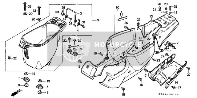 Honda PK50S 1990 Luggage Box/Body Cover for a 1990 Honda PK50S